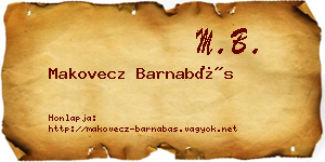 Makovecz Barnabás névjegykártya