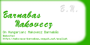 barnabas makovecz business card